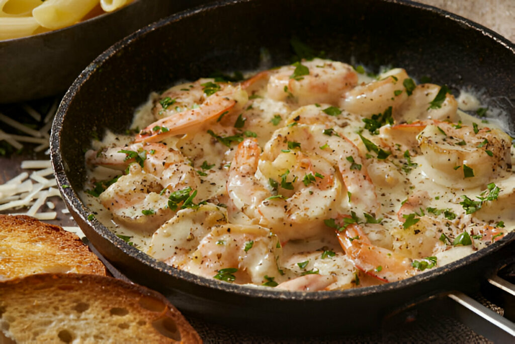 Creamy Parmesan Shrimp Pasta Recipe